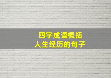 四字成语概括人生经历的句子