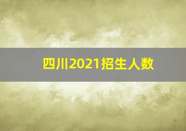 四川2021招生人数