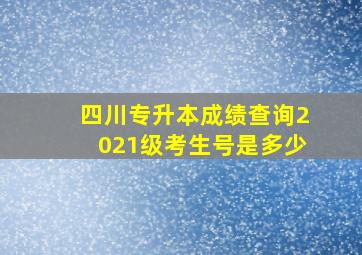 四川专升本成绩查询2021级考生号是多少