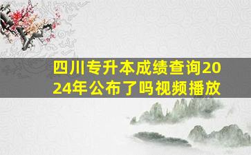 四川专升本成绩查询2024年公布了吗视频播放