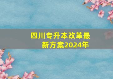 四川专升本改革最新方案2024年