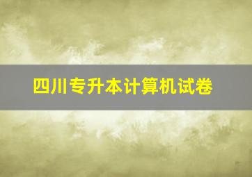 四川专升本计算机试卷