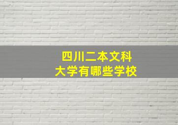 四川二本文科大学有哪些学校