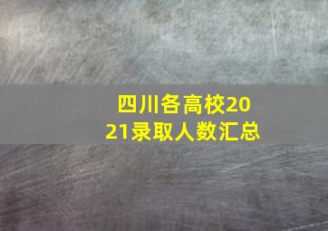 四川各高校2021录取人数汇总