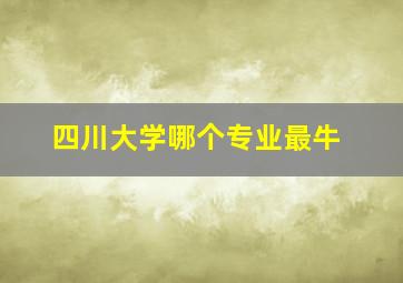 四川大学哪个专业最牛