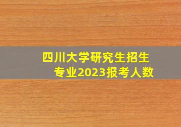 四川大学研究生招生专业2023报考人数