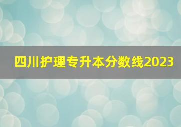 四川护理专升本分数线2023