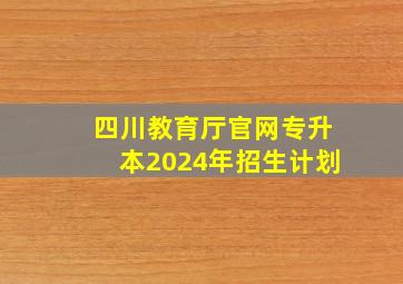 四川教育厅官网专升本2024年招生计划