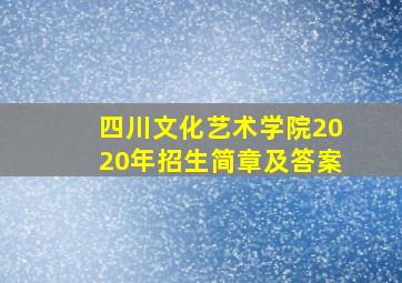 四川文化艺术学院2020年招生简章及答案