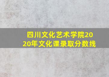 四川文化艺术学院2020年文化课录取分数线