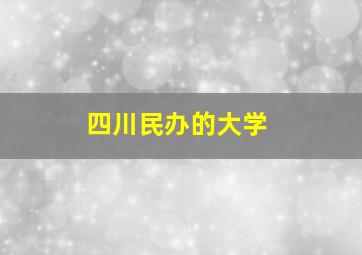 四川民办的大学