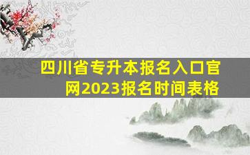 四川省专升本报名入口官网2023报名时间表格