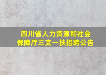 四川省人力资源和社会保障厅三支一扶招聘公告