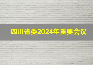 四川省委2024年重要会议