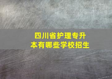 四川省护理专升本有哪些学校招生