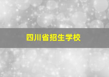 四川省招生学校