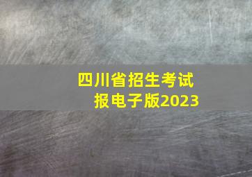 四川省招生考试报电子版2023