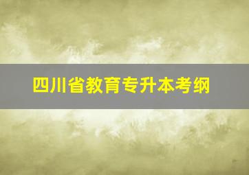 四川省教育专升本考纲