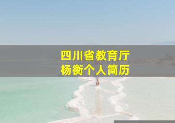 四川省教育厅杨衡个人简历