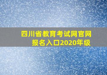 四川省教育考试网官网报名入口2020年级