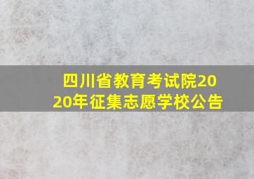 四川省教育考试院2020年征集志愿学校公告