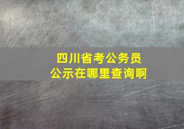 四川省考公务员公示在哪里查询啊