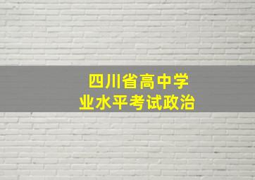 四川省高中学业水平考试政治