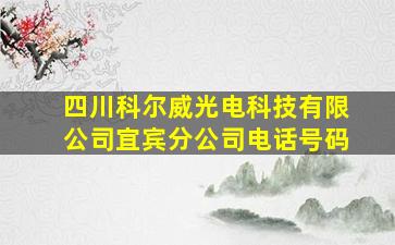 四川科尔威光电科技有限公司宜宾分公司电话号码