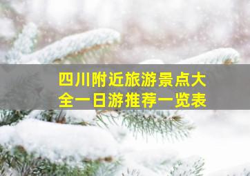 四川附近旅游景点大全一日游推荐一览表