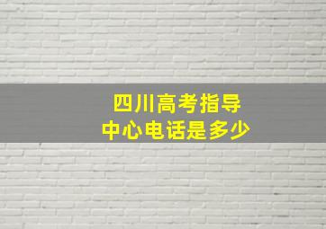 四川高考指导中心电话是多少