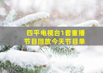 四平电视台1套重播节目回放今天节目单