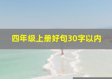 四年级上册好句30字以内