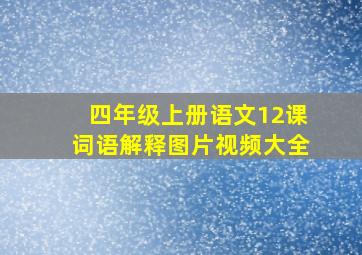 四年级上册语文12课词语解释图片视频大全