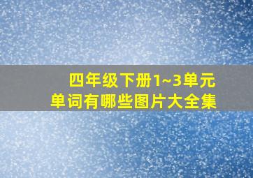 四年级下册1~3单元单词有哪些图片大全集