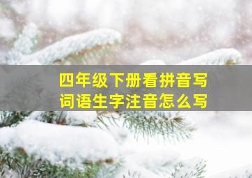 四年级下册看拼音写词语生字注音怎么写