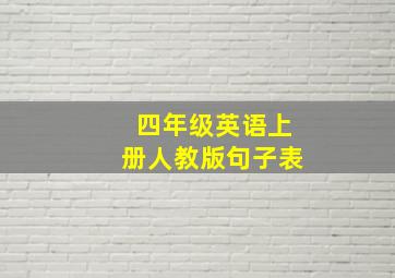 四年级英语上册人教版句子表