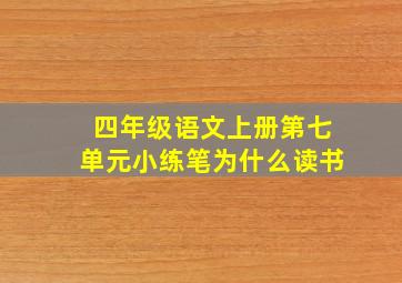 四年级语文上册第七单元小练笔为什么读书