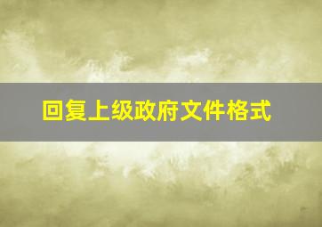 回复上级政府文件格式