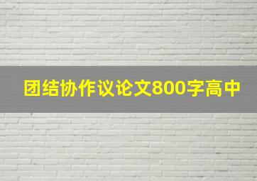 团结协作议论文800字高中