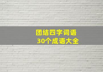 团结四字词语30个成语大全