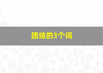 团结的3个词