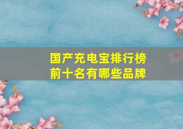 国产充电宝排行榜前十名有哪些品牌