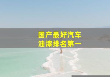 国产最好汽车油漆排名第一