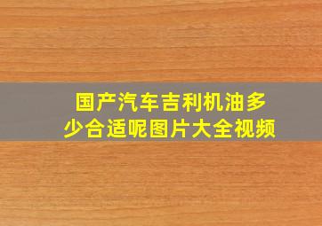 国产汽车吉利机油多少合适呢图片大全视频