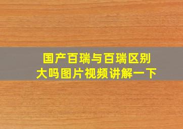 国产百瑞与百瑞区别大吗图片视频讲解一下