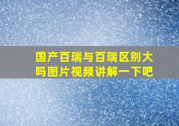 国产百瑞与百瑞区别大吗图片视频讲解一下吧