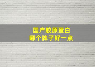 国产胶原蛋白哪个牌子好一点