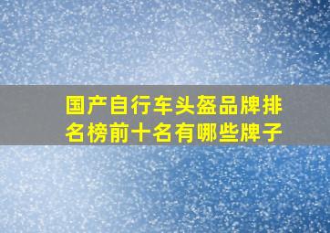 国产自行车头盔品牌排名榜前十名有哪些牌子