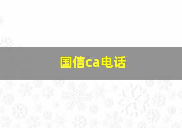 国信ca电话