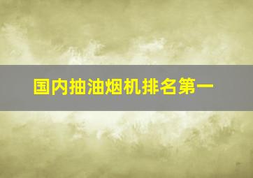 国内抽油烟机排名第一